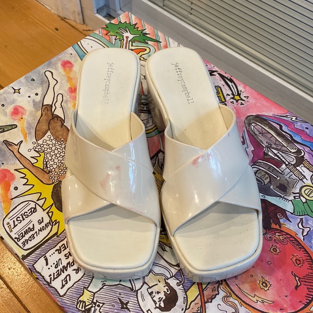 Jeffrey Campbell Bubblegum Platform Sandal White